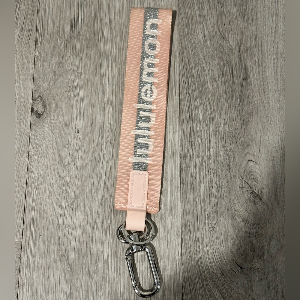 Lululemon pink/silver keychain